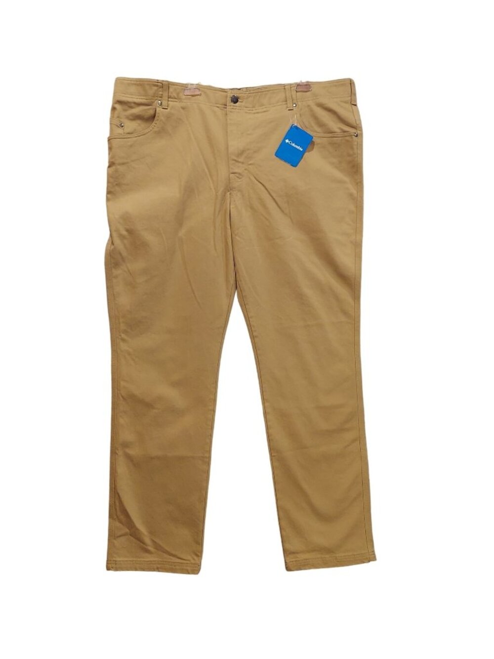 NWT Columbia pants Mens 44x32 Tan back zip pockets Slim stretch business casual